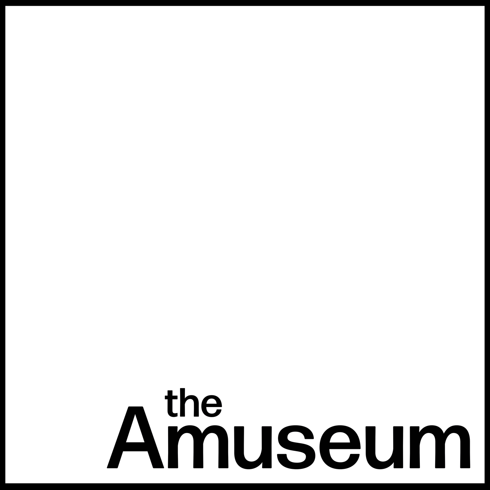 The Amuseum Logo, black text on white square.